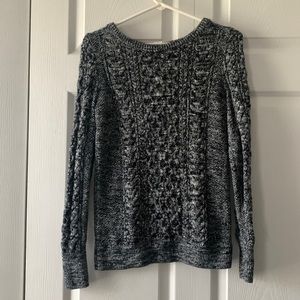 Black and White Knitted Pattern Sweater